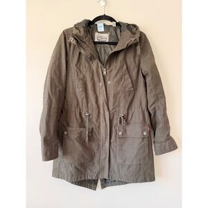 Levis Womens Olive Green Utility Parka Hooded Field Jacket Anorak Medium